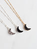 Mini Druzy Moon Necklace