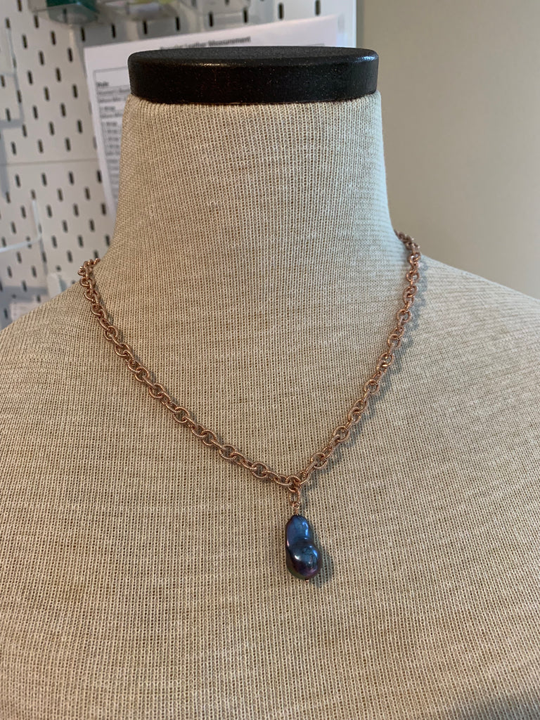 Custom Wedding Baroque Pearl Pendant Necklace (MOB)