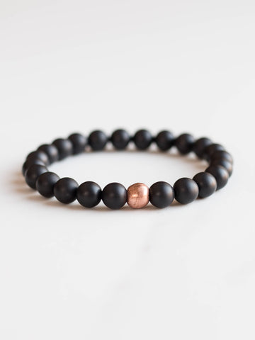 Onyx + Copper Bracelet (8mm)
